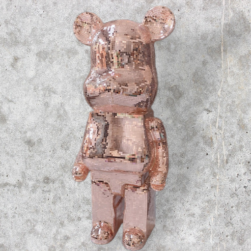 Фігурка Bearbrick рожевого кольору 50 см. Іграшка дизайнерська Беарбрик рожевий. Фігурка для інтер'єру ведмідь Беарбрік. Be@rbrick