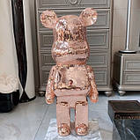 Фігурка Bearbrick рожевого кольору 50 см. Іграшка дизайнерська Беарбрик рожевий. Фігурка для інтер'єру ведмідь Беарбрік. Be@rbrick, фото 6