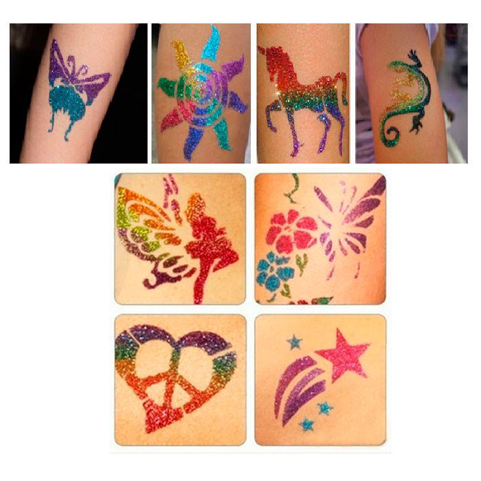 Татуировки для детей с блеском Shimmer Glitter Tattoos - фото 3 - id-p2169109503