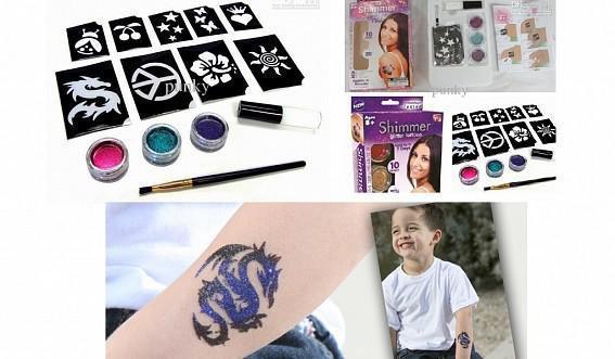 Татуировки для детей с блеском Shimmer Glitter Tattoos - фото 4 - id-p2169109503