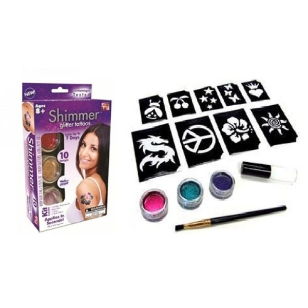 Татуировки для детей с блеском Shimmer Glitter Tattoos - фото 8 - id-p2169109503