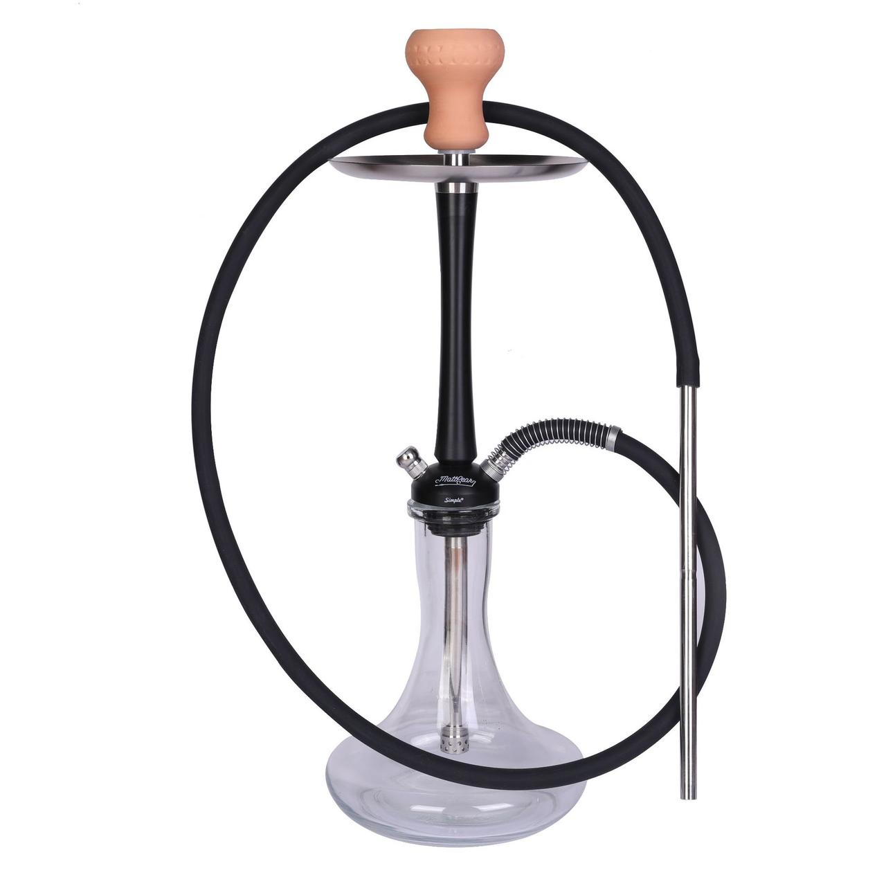 Кальян MattPear Simple M Slim Hookah - Black (Оригінал) + Колба та чашка