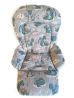 Двухсторонній чохол DavLu на стільчик для годування Bambi M 3233 дракончики на світло-сірому (000024)