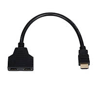 Кабель-разветвитель Atcom (10901) HDMI-2HDMI 0.1 м, черный UP, код: 6703847