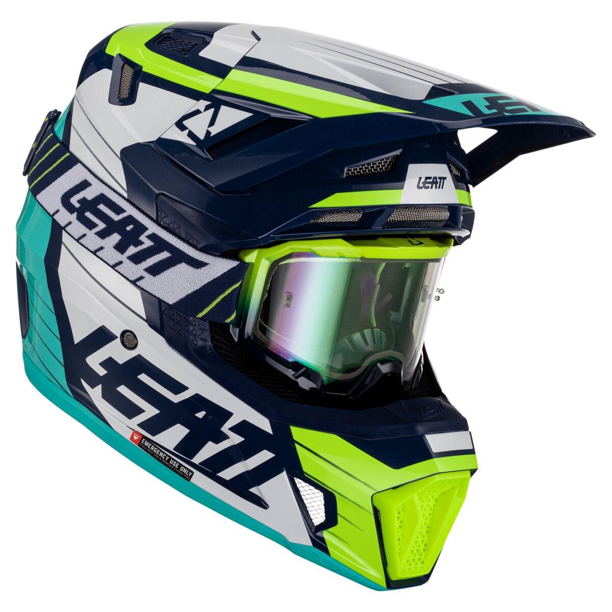 МОТОШОЛОМ ЕНДУРО LEATT MOTO 7.5 V23 - BLUE (+ОКУЛЯРИ VELOCITY 4.5), фото 1