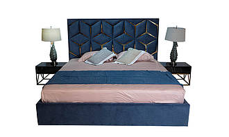 Ліжко 1,8 Кристал із підіймальним механізмом 1920x2120x1400 сіро-синій