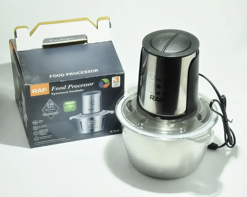 Блендер raf food processor r7019 Кухонний подрібнювач 1000вт продуктів електричний із металевою чашею
