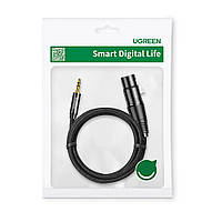 Микрофонный кабель Ugreen AV182 XLR Male to Mini Jack AUX Microphone Cable 2 м Черный UP, код: 7580385