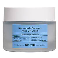 Зволожувальний гель-крем з ніацинамідом та гідролатом огірка Meisani Niacinamide Cucumber Aqua Gel Cream, 50