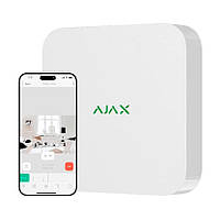 Відеореєстратор Ajax NVR мережевий на 16 каналів білий для системи охорони та безпеки