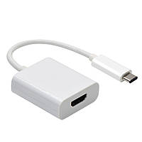 Перехідник моніторний Lucom USB Type-C-HDMI M F (USB3.0) 0.1m 1920x108060Hz білий (25.02.5134 UP, код: 7454154