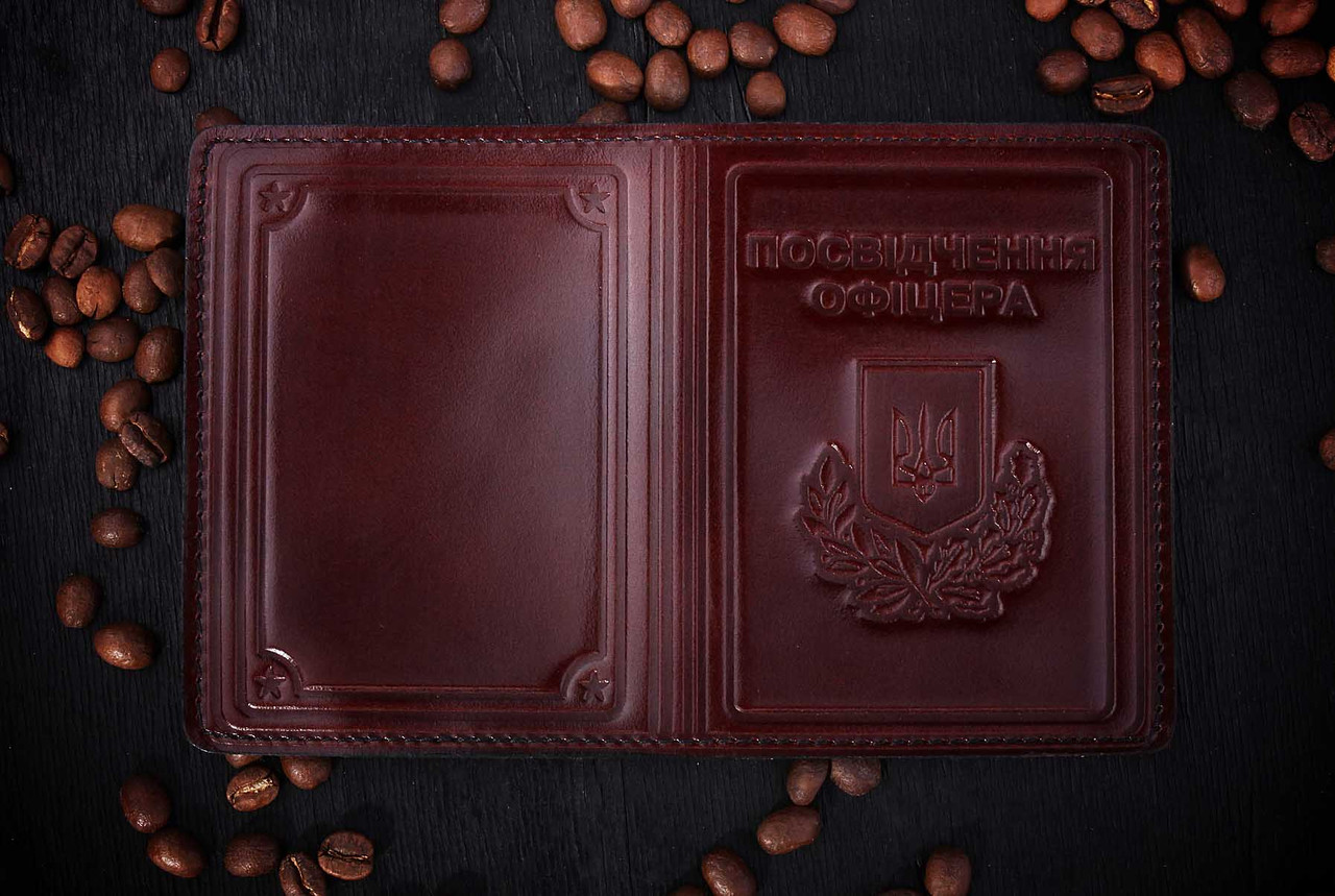 Обкладинка Здостошення офіцера, шкіра натуральна