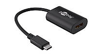 Перехідник моніторний Goobay USB Type-C-HDMI M F (USB 3.0) 0.2m Pas 4K60Hz v2.0 чорний (75.03 UP, код: 7455103