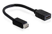 Перехідник моніторний Delock HDMI-DVI mini F M 0.2m D5.5mm Nickel чорний (70.06.5252) UP, код: 7455643