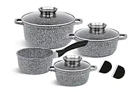 Набор посуды Edenberg 8 предметов с антипригарным гранитным покрытием (EB-8010) из 3-х кастрюль и ковшика