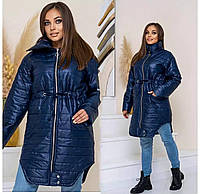 Стильне жіноче пальто на синтепоні 100, тканина "Плащівка" розмір 60