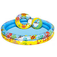 Надувной круглый бассейн детский (размер 122-20см, объём-137л, ремкомплект) Bestway 51124