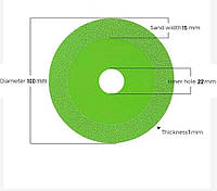 Алмазний круг на болгарку 100х22мм Алмазний диск для різання скла та кераміки