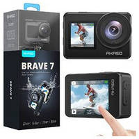 Экшн-камера AKASO Brave 7 4K Black (с картой 64GB и дополнительным экраном)
