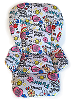 Чохол DavLu на стільчик для годування Bambi M 3233 веселка на білому (000030)