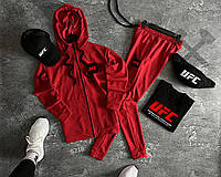Комплект UFC Спортивный костюм мужской + Футболка + Кепка + Сумка весенний осенний юфс красный