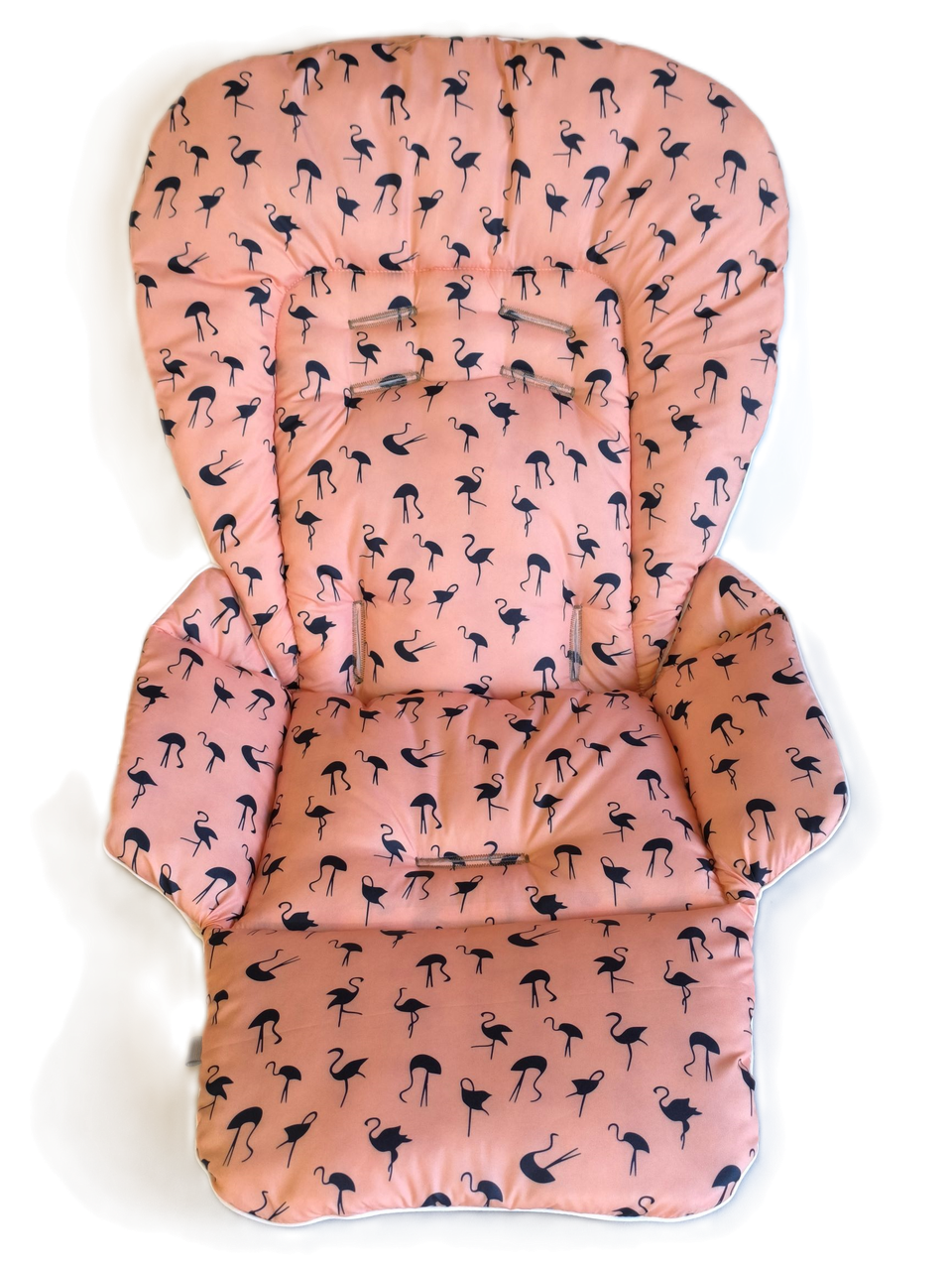 Чохол DavLu на стільчик для годування Bambi M 3233 фламінго на кораловому (000031)