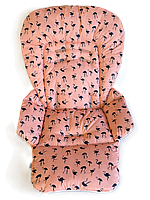 Чохол DavLu на стільчик для годування Bambi M 3233 фламінго на кораловому (000031)