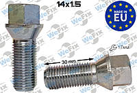 Болт колесный М14х1,5х30 конус цинк ключ 17
