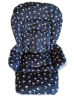 Чохол DavLu на стільчик для годування Bambi M 3233 фламінго на темно-синьому (000032)