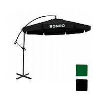 Зонт садовой с наклоном Bonro 3.0 M*6K боковая стойка зонтик для террасы сада пляжа D_1619 Черный