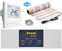 Нагрівальний мат 4HEAT 1,0 м2 + WiFi терморегулятор | Комплект тепла підлога MatKit WiFi-1,0