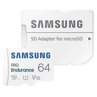 Картка пам'яті Samsung Pro Endurance NEW 64 GB microSDXC Class 10 UHS-I U1 V10 + SD adapter (MB-MJ64KA)