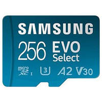 Картка пам'яті Samsung 256Gb EVO Select microSDXC UHS-I + Adapter (MB-ME256KA/AM)