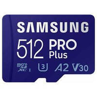 Картка пам'яті SAMSUNG PRO Plus NEW 2023 microSD Memory Card + Adapter, 512 GB MicroSDXC (MB-MD512SA)