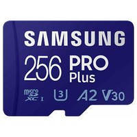 Картка пам'яті SAMSUNG PRO Plus NEW 2023 microSD Memory Card + Adapter, 256 GB MicroSDXC (MB-MD256SA)