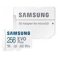 Картка пам'яті Samsung 256 GB microSDXC Class 10 UHS-I U3 V30 A2 EVO Plus + SD Adapter MB-MC256KA