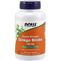 Гинкго Билоба NOW Foods Ginkgo Biloba Double Strength 120 mg 100 Veg Caps UP, код: 7518368