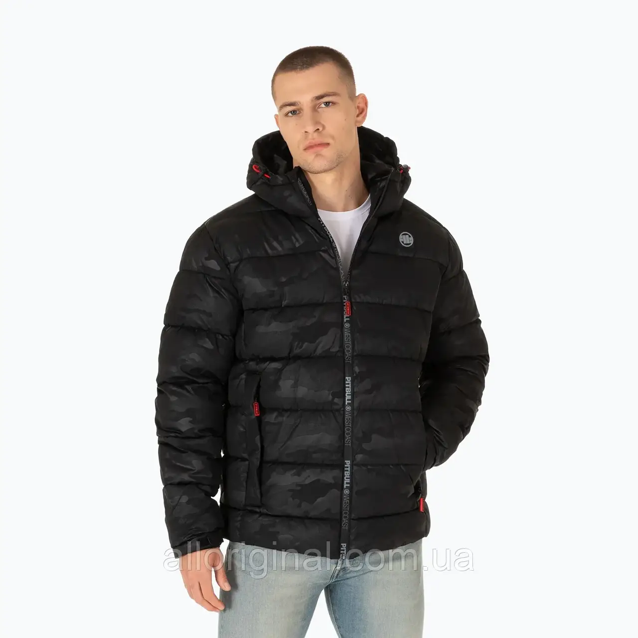 AllOriginal com ua Куртка зимова чоловіча Pitbull Airway 5 Padded Hooded all black camo РОЗМІРИ ЗАПИТУЙТЕ