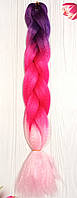 Канекалон трехцветный коса 60 см в плетении омбре искусственные волосы