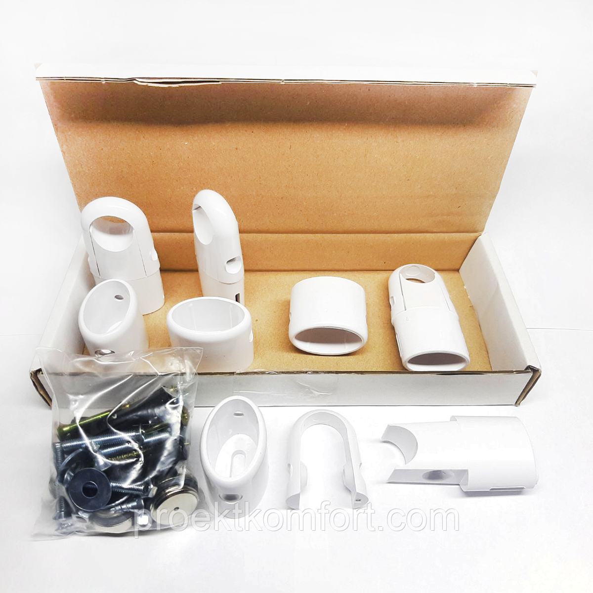 Кріплення для рушникосушарки водяної регульоване пластикове з пластику, біле, фото 1