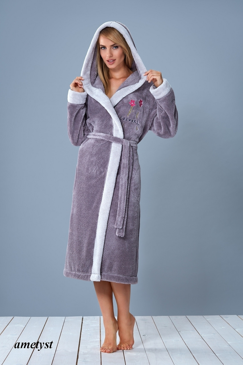 Практичний домашній жіночий халат у класичному стилі L&L ADEL dl - фото 2 - id-p400526245