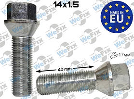 Болт колісний M14х1,5x40 конус цинк ключ 17