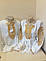 Жіноча сорочка вишиванка льон біла з поясом Для пари золото Family Look 42 - 60, фото 6