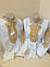 Жіноча сорочка вишиванка льон біла з поясом Для пари золото Family Look 42 - 60, фото 8