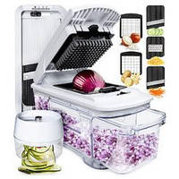 Тертка слайсер багатофункціональна 6 в1 Fullstar Mandoline Slicer and Chopper Black White