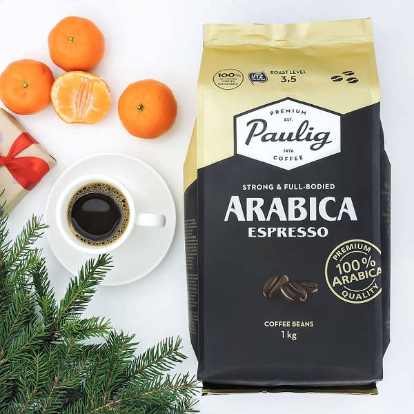 Оригінал! Кава в зернах Paulig Arabica Espresso 1кг, Фінляндія