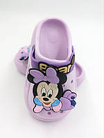 Шлепанцы детские летние кроксы для девочек, Мини Маус, материал 100% EVA, фиолетовые