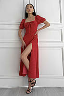 Літня сукня в горошок Jadone Fashion Єсенія M червона