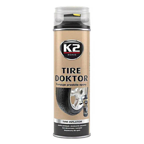 Герметик для усунення проколів шин K2 Tire Doctor аерозоль 500мл, фото 1