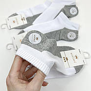 Короткі жіночі шкарпетки білі з сірою підошвою Корона, фото 3